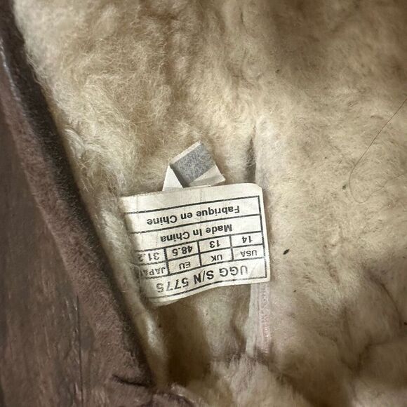Uggs shearling lined tan moc toe size M14 slippers main image 5